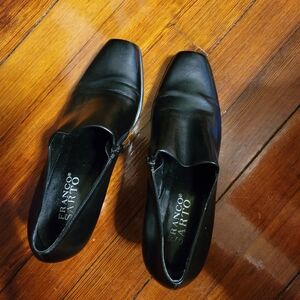 Franco Sarto Side Zipper Block Heel Pumps